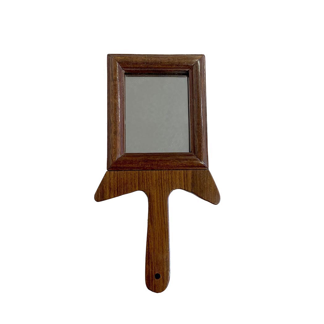 Decor Early American 7″ Wood Hand Mirror- Colonial Reproduction Antique Vintage Style