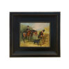 Equestrian Paintings October by Alfred Corbould Framed Oil Painting Print on Canvas in Distressed Black Wood Frame