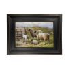 Farm/Pastoral Farm A Doubtful Neighbor by Charles Jones Framed Oil Painting Print on Canvas in Distressed Black Wood Frame