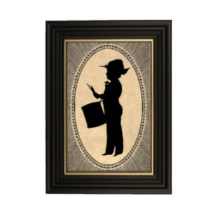 Framed Silhouette Revolutionary/Civil War Framed Drummer Boy Printed Silhouette- ...