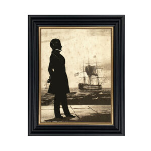 Framed Silhouette Nautical Commodore James Biddle Framed Paper Cu ...