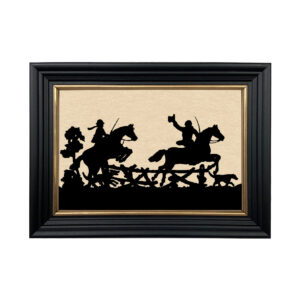 Early American Early American Jumping Fences Framed Paper Cut Silhou ...