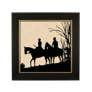 Equestrian/Fox Equestrian Field Horses Framed Paper Cut Silhouet ...