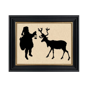 Christmas Christmas Santa and Reindeer Framed Paper Cut Si ...