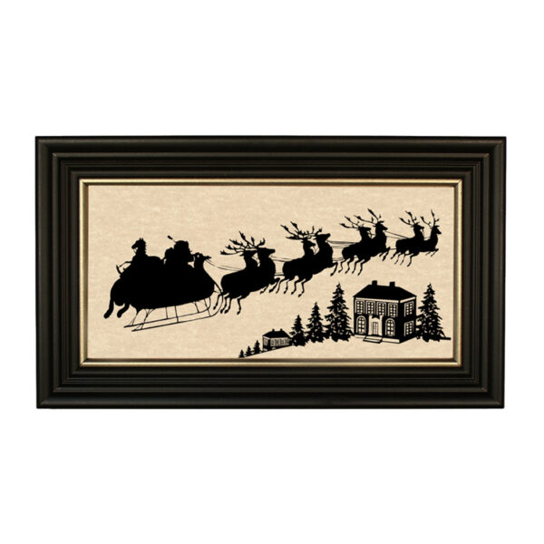 Christmas Christmas Santa Claus Is Coming Framed Paper Cut Silhouette
