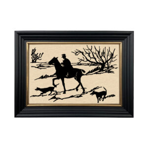Equestrian/Fox Dogs Rider and Dogs Framed Paper Cut Silhou ...