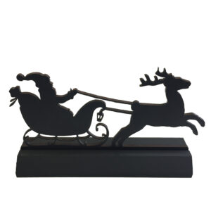 Christmas Decor Christmas 7″ Standing Santa and Reindeer Silhouette Tabletop Ornament Decoration
