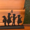Christmas Decor Children 7″ Standing Wooden “Christmas Carolers” Silhouette Tabletop Christmas Ornament Sculpture Decoration