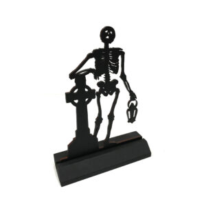 Halloween Decor Halloween 7-1/2″ Standing Wooden Skeleton  ...