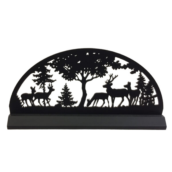 Farm and Lodge Silho 11″ Standing Day in the Forest Woodland Scene Silhouette Lodge Cabin Tabletop Ornament Sculpture Decoration