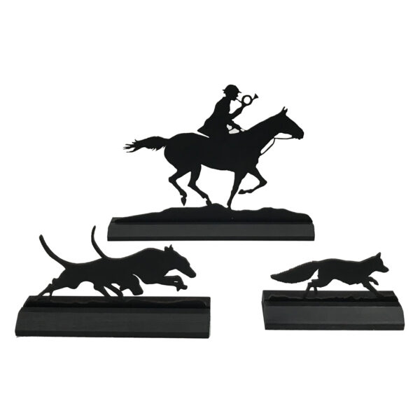 Wooden Silhouettes Equestrian Full Cry Standing Wood Silhouette Equestrian Set