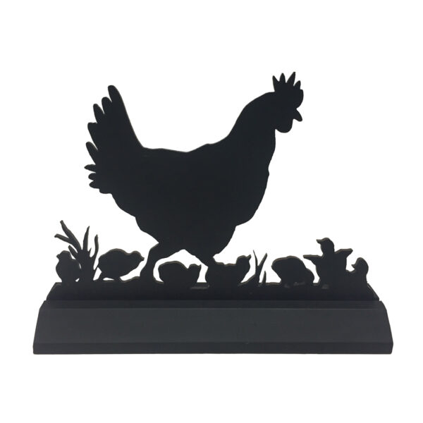 Wooden Silhouettes Animals 6″ Hen and Chicks Standing Wood Silhouette Farmhouse Tabletop Ornament Decoration