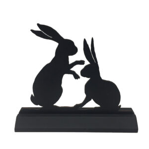 Wooden Silhouettes Animals 6-1/2″ Playful Rabbits Standing  ...