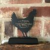Wooden Silhouettes Animals 6-1/2″ Standing Wooden Rooster with Vintage Advertisement Silhouette Farmhouse Tabletop Ornament Decoration