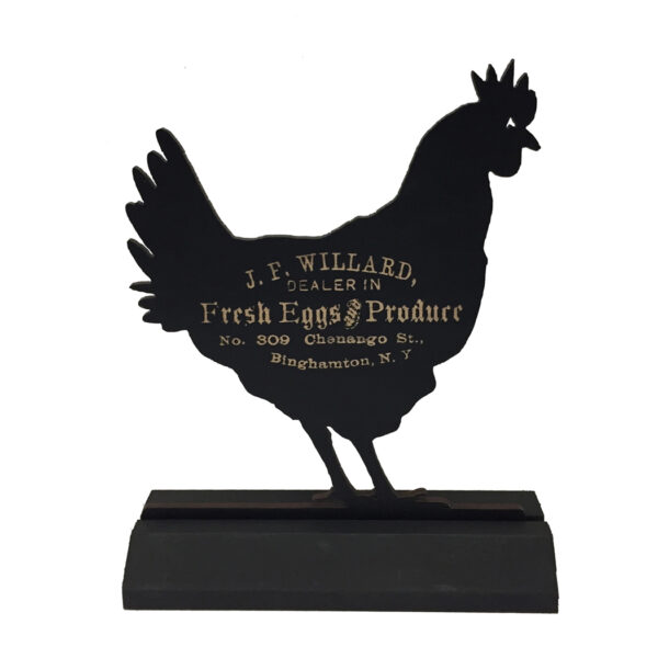 Farm and Lodge Silho Farm 6-1/2″ Standing Wooden Rooster with Vintage Advertisement Silhouette Farmhouse Tabletop Ornament Decoration
