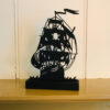 Pirate Silho Pirate Black Pearl Pirate Ship Standing Wood Silhouette Halloween Pirate Party Tabletop Ornament Sculpture Decoration