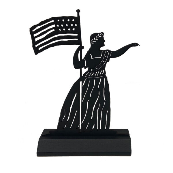 Wooden Silhouettes Early American 8-3/4″ Folk Art Lady Liberty 4th of July Standing Silhouette Tabletop Ornament Decoration