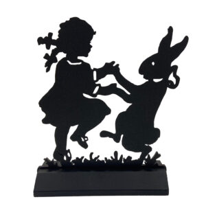 Wooden Silhouettes Easter 6-3/4″ Easter Bunny Jig Standing Silhouette Tabletop Ornament Decoration