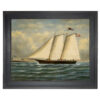 Nautical Paintings America Framed Oil Painting Print on Canvas in Distressed Black Wood Frame