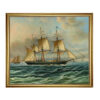 Framed Wall Art Baltimore Clipper Architect Framed Oil Painting Print on Canvas in Antiqued Gold Frame