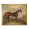 Equestrian Paintings Hunter in a Landscape Framed Oil Painting Print on Canvas in Antiqued Gold Frame