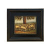 Farm and Pastoral Paintings Flock of Six Sheep in a Meadow Framed Oil Painting Print on Canvas in Distressed Black Wood Frame