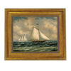 Nautical Paintings Sloop Maria Racing the America by Buttersworth Oil Painting Print on Canvas in Antiqued Gold Frame