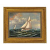 Nautical Paintings The Puritan Leading Genesta Framed Oil Painting Print on Canvas in Antiqued Gold Frame