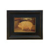 Farm and Pastoral Paintings Prize Sow Pig (c. 1840) Framed Oil Painting Print on Canvas in Distressed Black Wood Frame