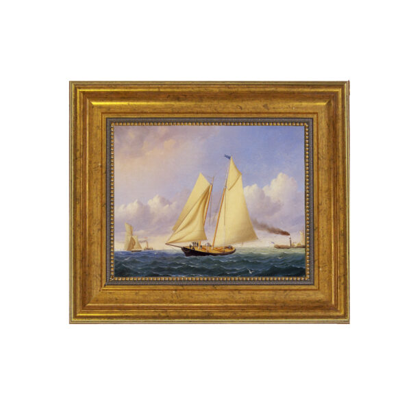 Nautical Paintings Nautical America Framed Oil Painting Print on Canvas in Antiqued Gold Frame. A 5″ x 6″ framed to 8-1/2″ x 9-1/2″.