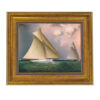 Nautical Nautical Mischief and Gracie Framed Oil Painting Print on Canvas in Antiqued Gold Frame