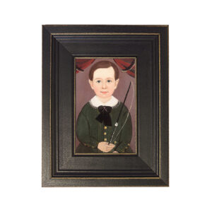 Painting Prints on Canvas Early American Boy in Green with Whip Framed Oil Pain ...