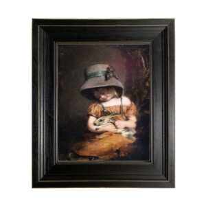 Painting Prints on Canvas Easter Girl with Rabbit Framed Oil Painting P ...