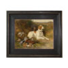 Sporting and Lodge Paintings Hunting Dogs Framed Oil Painting Print on Canvas in Distressed Black Wood Frame