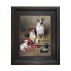 Sporting and Lodge Paintings Hounds Three Hounds Framed Oil Painting Print on Canvas in Distressed Black Wood Frame