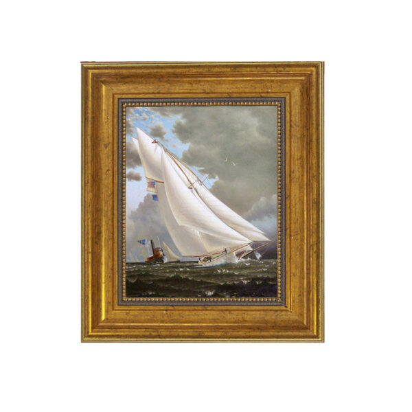 Nautical Nautical Mischief 1881 Framed Oil Painting Print on Canvas in Antiqued Gold Frame. A 5″ x 6″ framed to 8-1/2″ x 9-1/2″.
