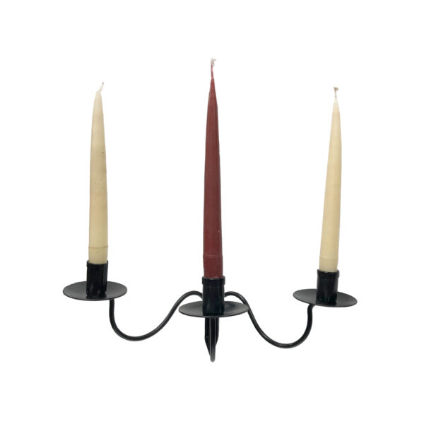 Candleholders Early American 15″ Wrought Iron Hanging Candle Holder- Antique Vintage Style