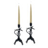 Candleholders Early American Set of 2 Ornate Iron Candle Holders- Antique Vintage Style