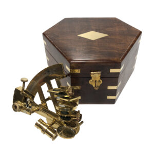 Instruments Nautical 4″ Small Polished Brass Sextant  ...