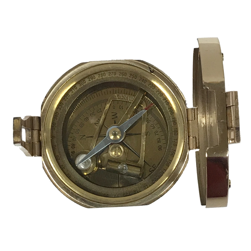 Nautical Vintage Antique Look Geologist 3" Brass Brunton Compass with Mirror 