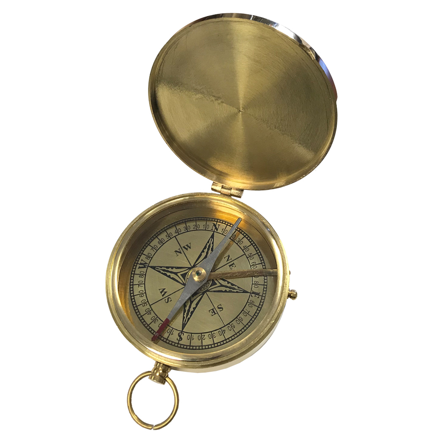 3 Flip-Top Solid Polished Brass Pocket Compass Antique Reproduction -  Schooner Bay Company