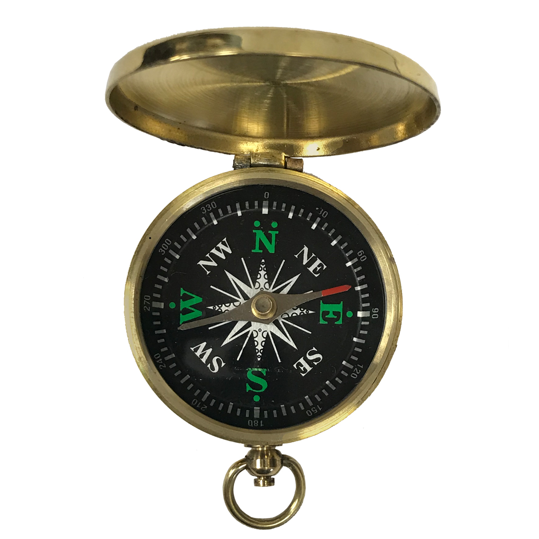 1.75 Classic Pocket Antique Style Camping Brass Compass