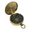 Nautical Instruments Pirate 1-3/4″ Brass compass with black pirate face and flip-up lid.