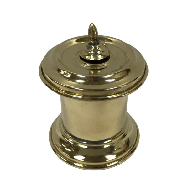 Inkwells Nautical 3-1/2″ Solid Polished Brass Nautical Captain’s Inkwell with Swinging Lid and Brass Nib Quill- Antique Vintage Style