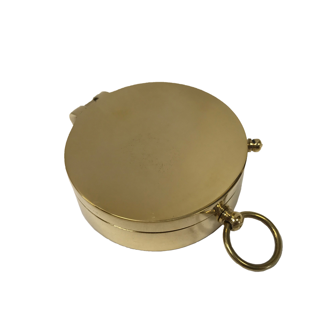 2-1/4 Solid Polished Brass Pocket Compass with Screw-On Lid Antique  Reproduction - Schooner Bay Company