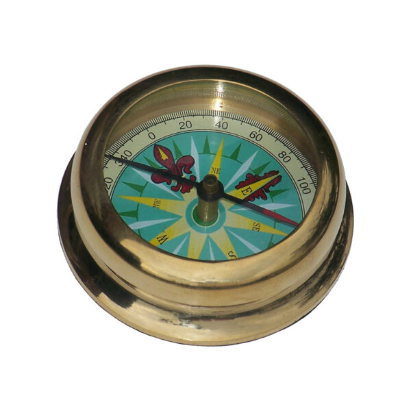 Nautical Instruments Nautical 2-1/2″ Solid Polished Brass Nautical Paperweight Compass Antique Reproduction