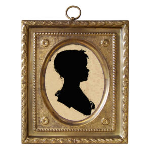 Portrait Early American 4-1/2″ Miniature Silhouette of G ...