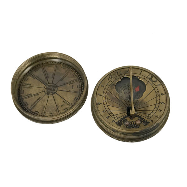 Compasses Nautical 2 Antique Brass Pocket Sundial Antique Reproduction