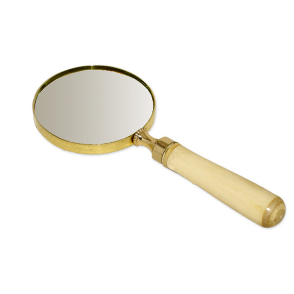 Magnifiers Writing 8″ Brass Magnifier with White Bone Handle- Antique Vintage Style