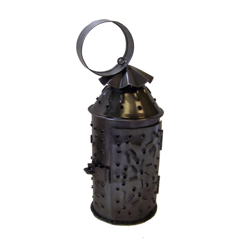 Set of 2 Mini Punched Tin Lanterns Antique Vintage Style Schooner